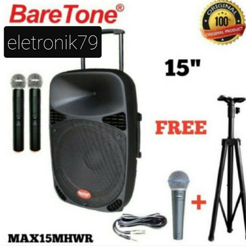 SPEAKER PORTABLE BARETONE 15"MHWR