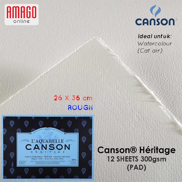 CANSON HERITAGE - 12 SHEETS - 26X36 ROUGH - 300G (PAD) - 100720019