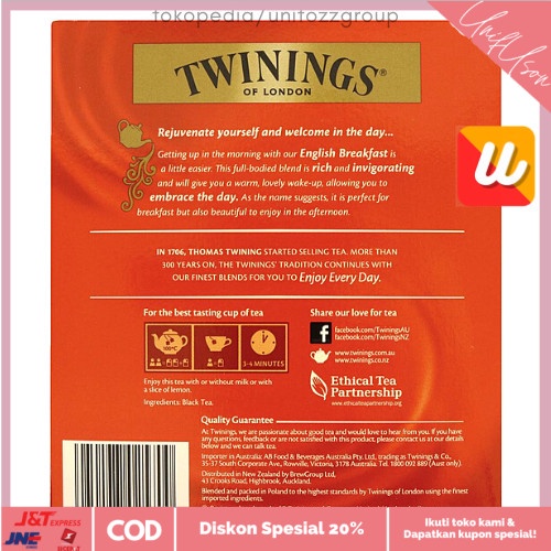 

⭐COD⭐ Twinings Tea English Breakfast 100 Bags