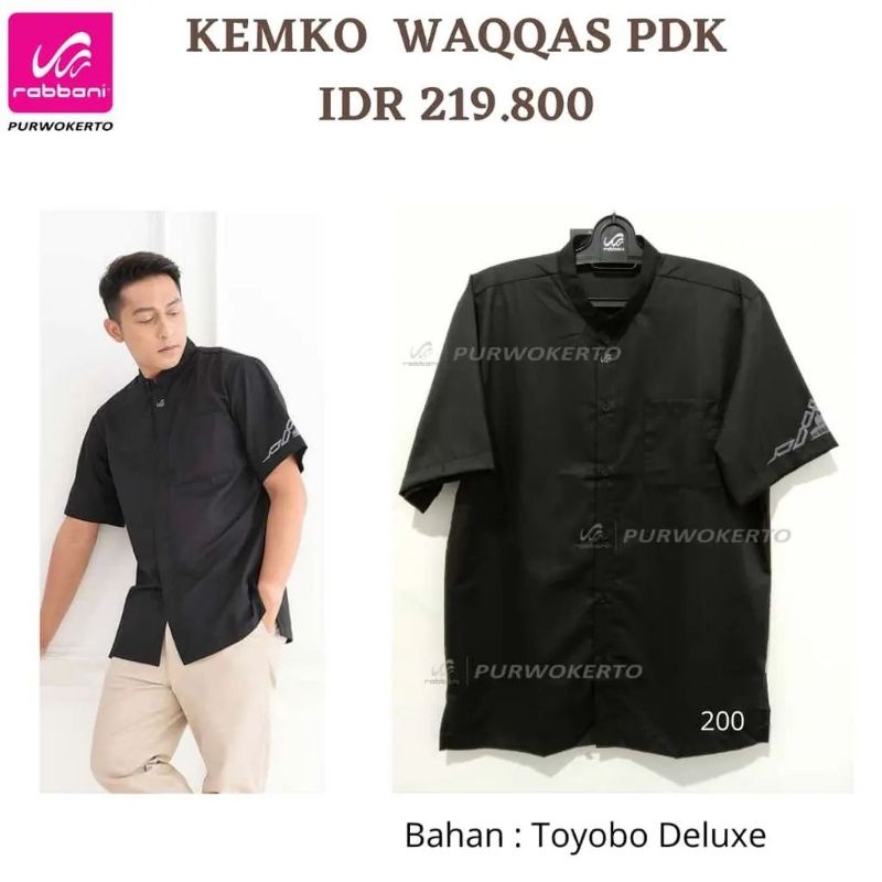 rabbani - kemko waqqas pdk - baju koko rabbani hitam - baju koko hitam pendek - baju koko pendek hit