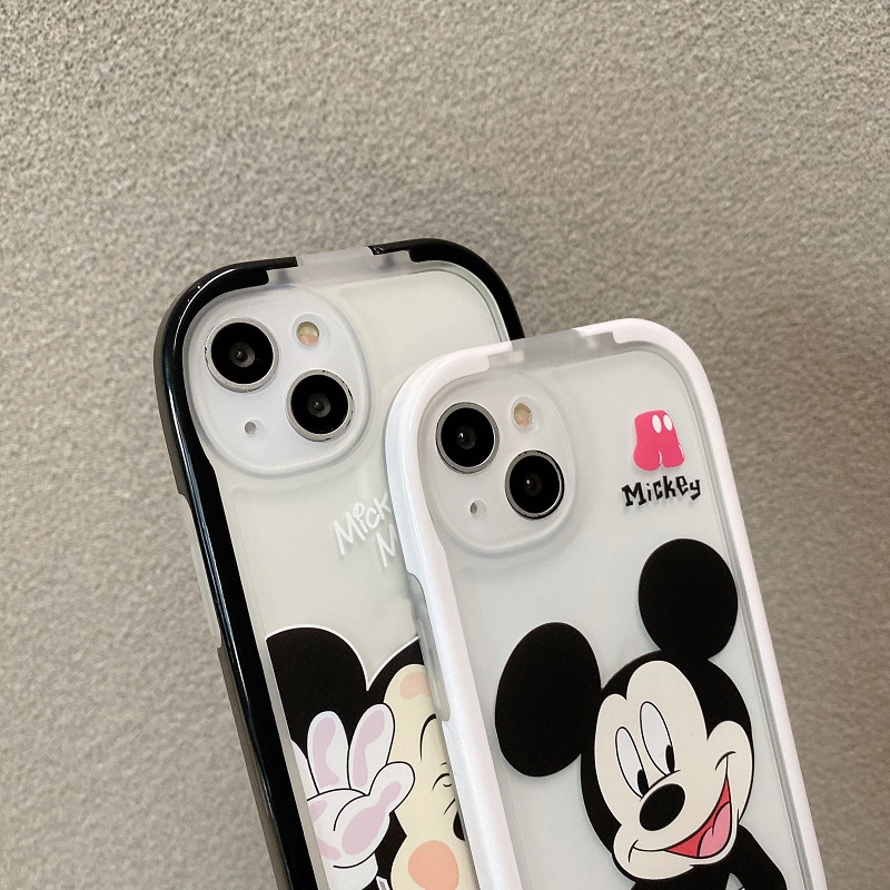 Casing iPhone 11 12 13 Pro MAX X XR XS MAX 7 8 Plus Motif Mickey Mouse 2 in 1