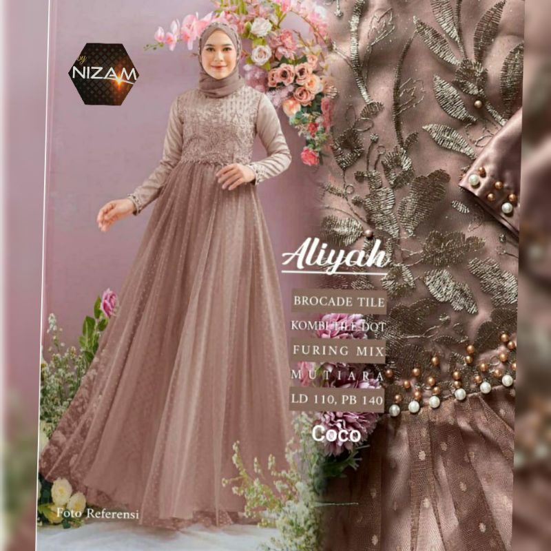 NIZAM/ ALIYAH DRESS/ GAMIS DRESS BROKAT/ GAMIS PESTA BROKAT PREMIUM