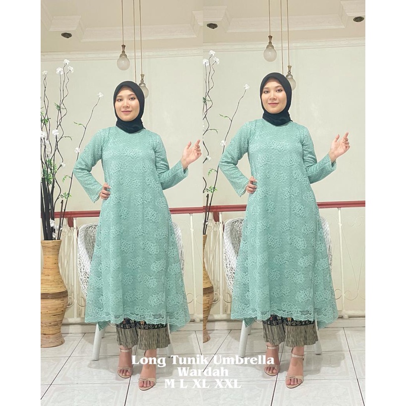 LONG TUNIK UMBRELLA BRUKAT / KEBAYA MODERN / KEBAYA PESTA / ATASAN TUNIK WANITA / MC