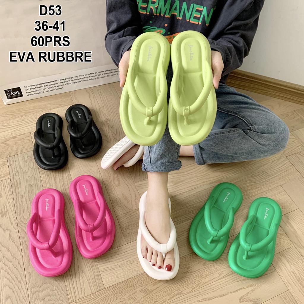 Sandal Jepit Eva Polos - PVC Sandal Jepit Wanita Import Bangkok Bahan Jelly Lentur Empuk Motif Polos Sol Rubber Anti Slip Sendal Slippers Super Soft 8001