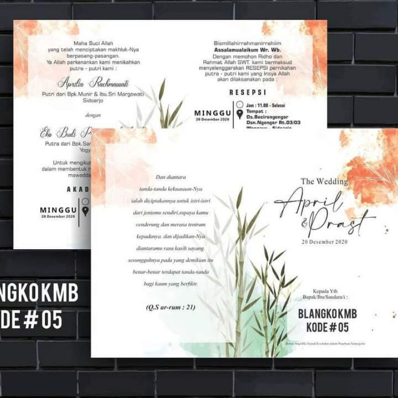 BLANGKO UNDANGAN KMB 05 New (FREE FILE SETTING COREL SETELAH ORDER KATALOG)
