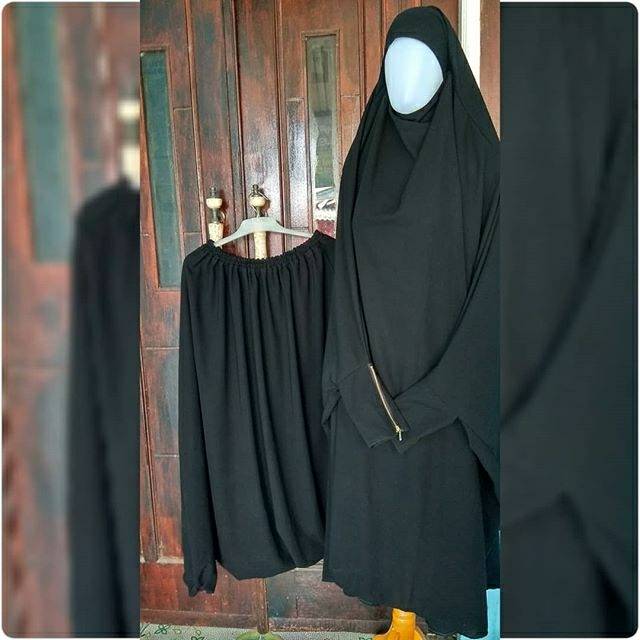 French khimar jetblack MTA set sirwal
