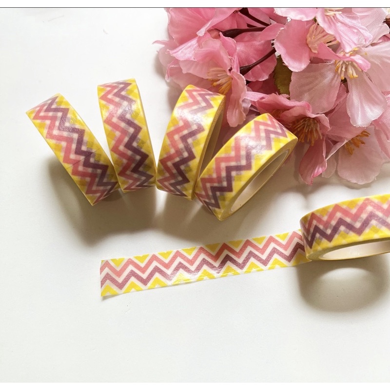 

Washimoshi Masking Washi Tape Yellow Zig zag Design