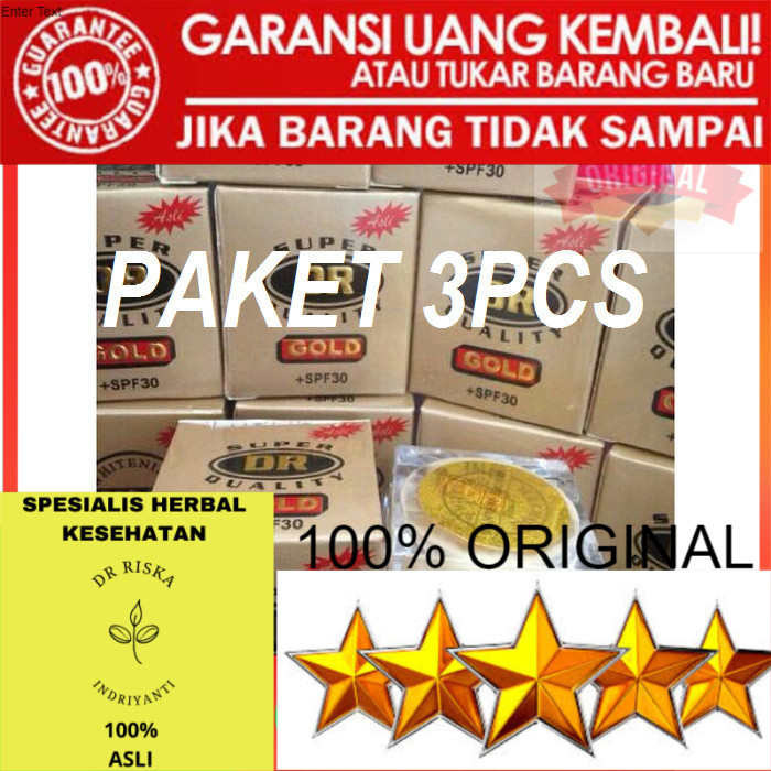 100% ASLI OBAT KRIM JERAWAT PEMUTIH WAJAH CREAM DR GOLD SUPER ORIGINAL PKT 3PCS
