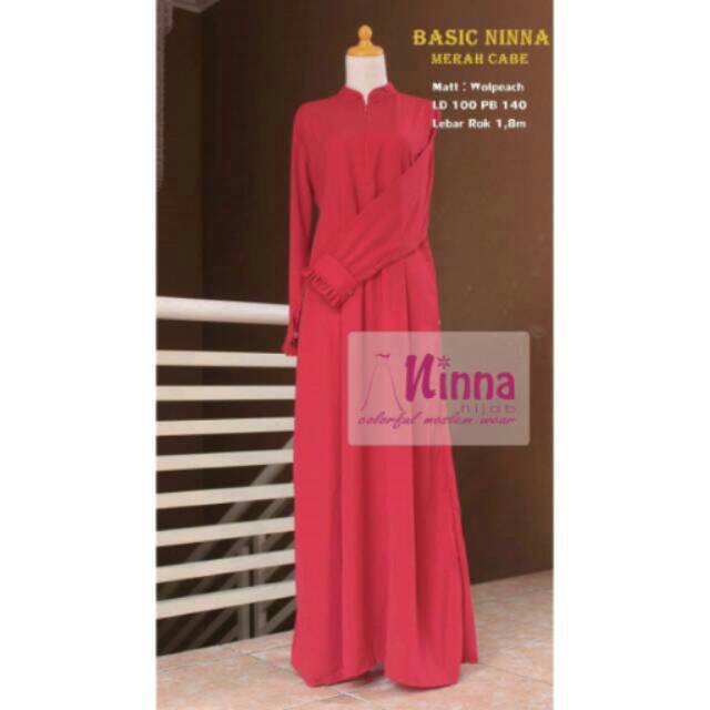 Gamis Polos Wolfis Syari Busui - Merah Cabe