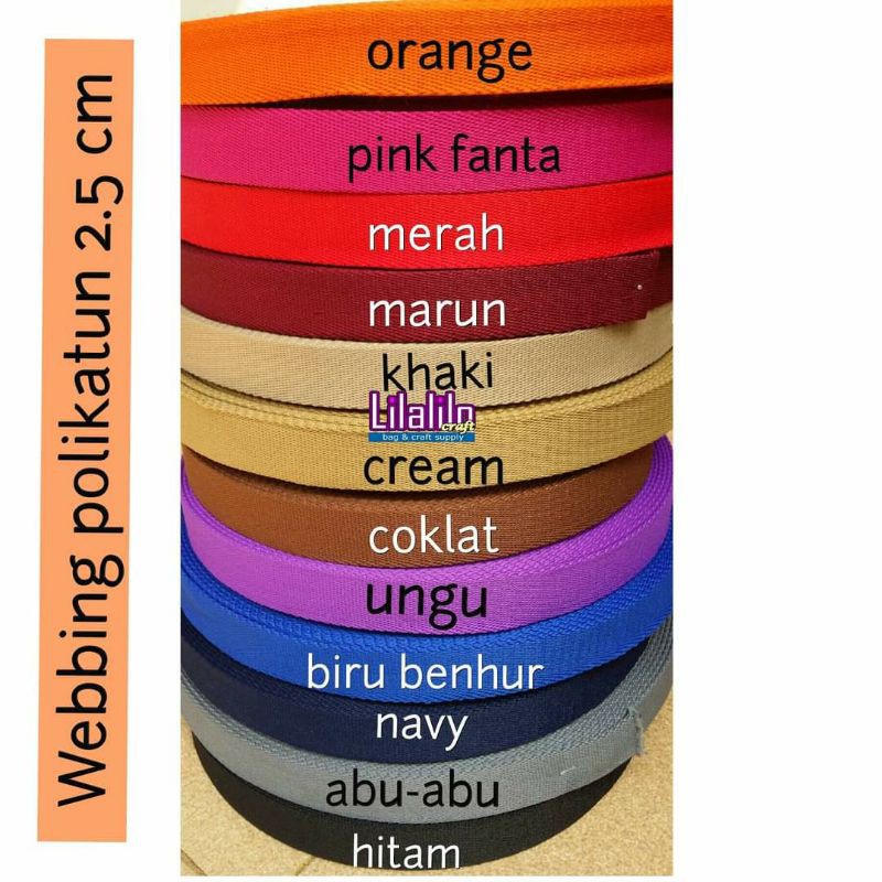 ROLL WEBBING POLIKATUN 2.5 CM TALI TAS