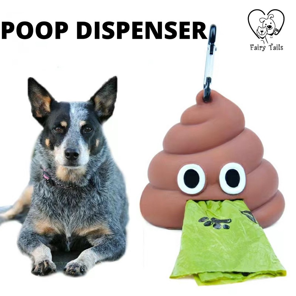 Pet Poop Dispenser Bag For Dog and Cat Waste Bags Portable Dog Poop Dispenser Holder / Wadah Penampung Plastik Kotoran Anabul Bentuk Poop