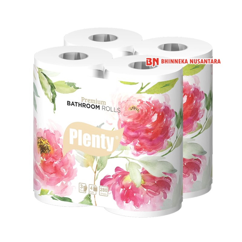 Plenty Bathroom Rolls Tissue Premium 4 In 1 [3 Ply/280 Sheet] Buy 1