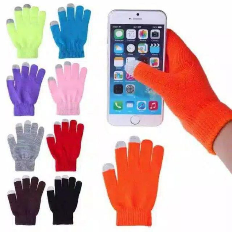 Sarung Tangan TOUCH SCREEN RAJUT WARNA untuk REMAJA / DEWASA