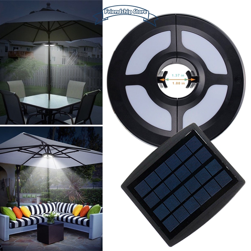 Fs Led Solar Umbrella Lights Outdoor Patio Umbrella Lamp For Camping Tent Vacation Support Usb Charging Shopee Indonesia