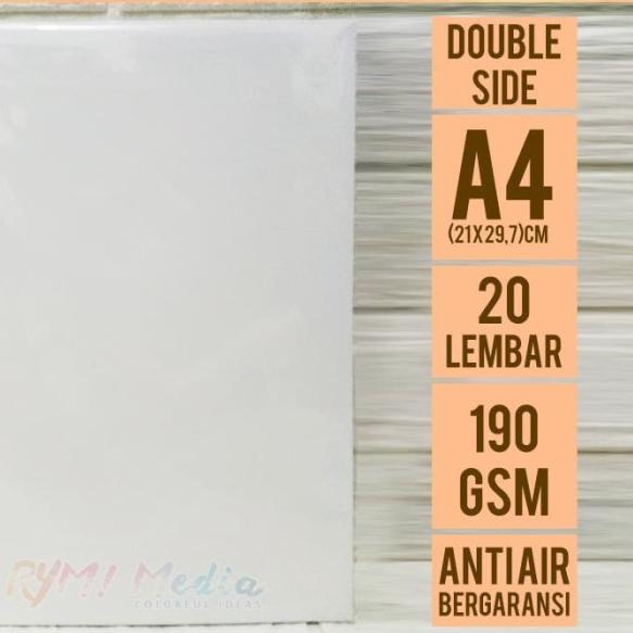 

❄ Kertas Foto Glossy DOUBLE SIDE 190 gsm A4 isi 20 / Photo Paper 190gram ✳