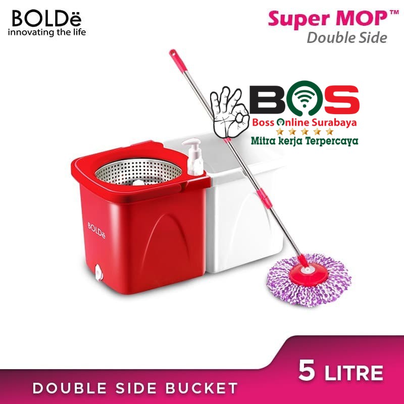 Bolde Alat Pel Pembersih Lantai Super Mop Double Side Pel Putar Bolde