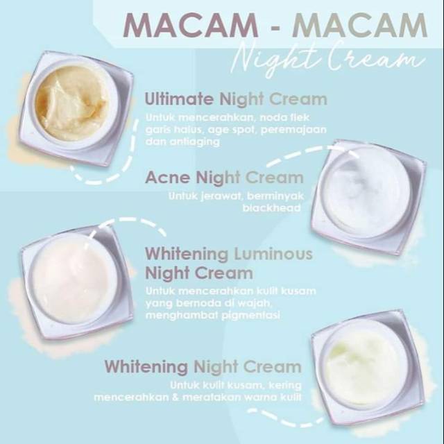 Crem malam, ultimate, whitening, acne, luminous (ms glow)
