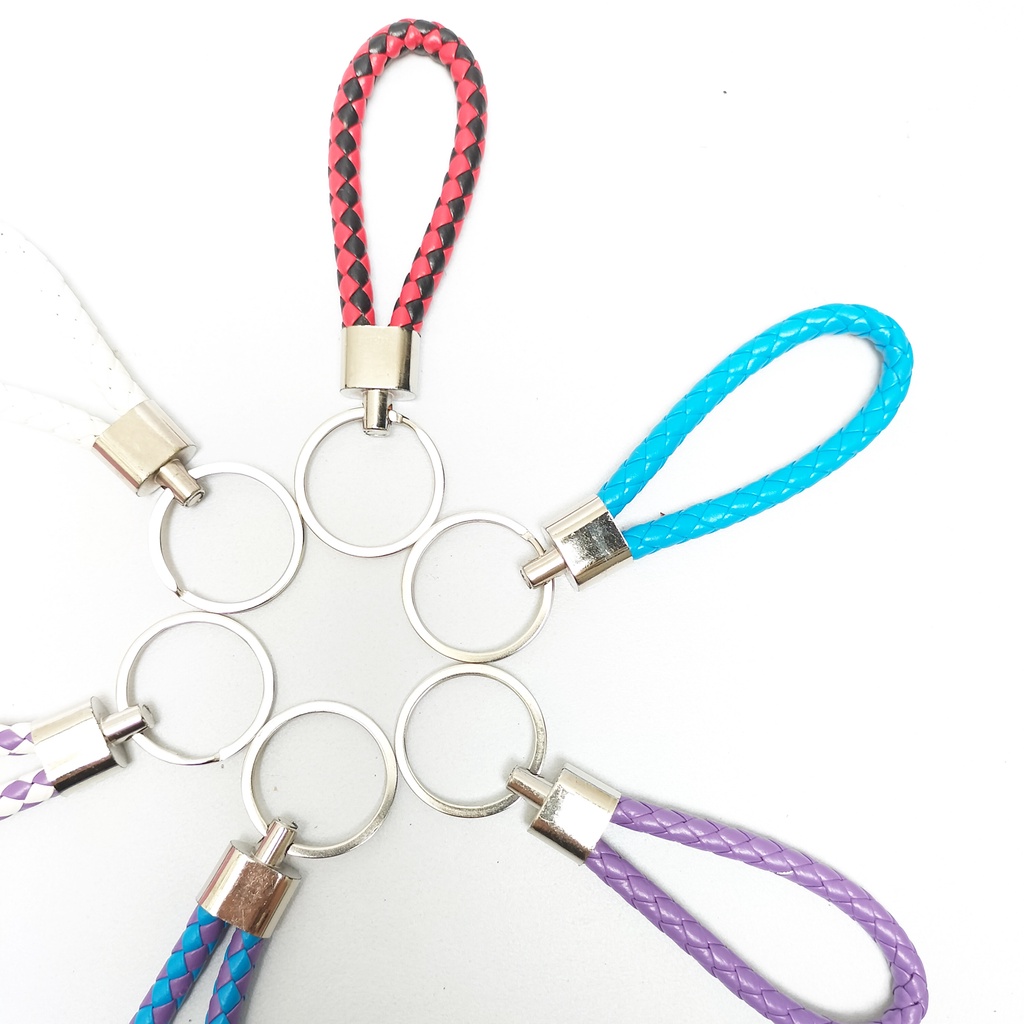 Keychain kulit sintetis gantungan kunci Tambang gantungan tas aksesoris tas korea gantungan kunci lucu