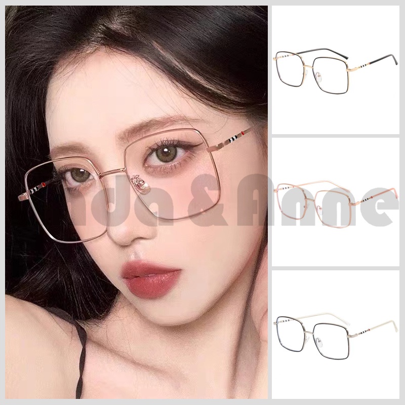 Frame&amp;Lensa Kacamata Kotak Elegan Kekinian Untuk Wanita Aksesoris Korean Fashion