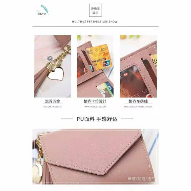 Dompet Wanita Lipat Tassel Model Pendek Import Korea