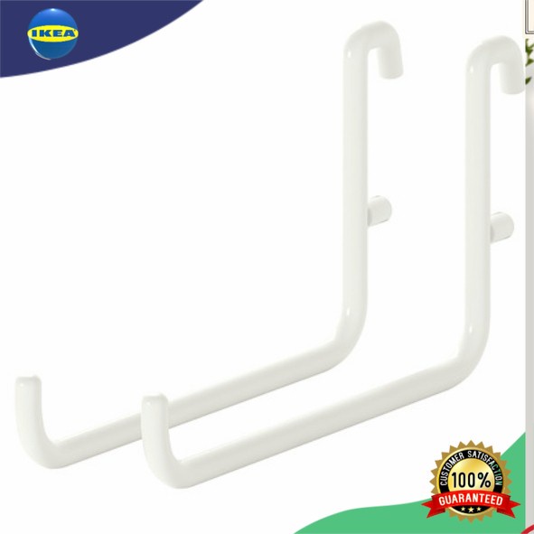 Besi Pengait Gantungan Papan pegbord Berlubang Isi 2Pcs ORI_ baja Putih SKÅD Pengait, putih
