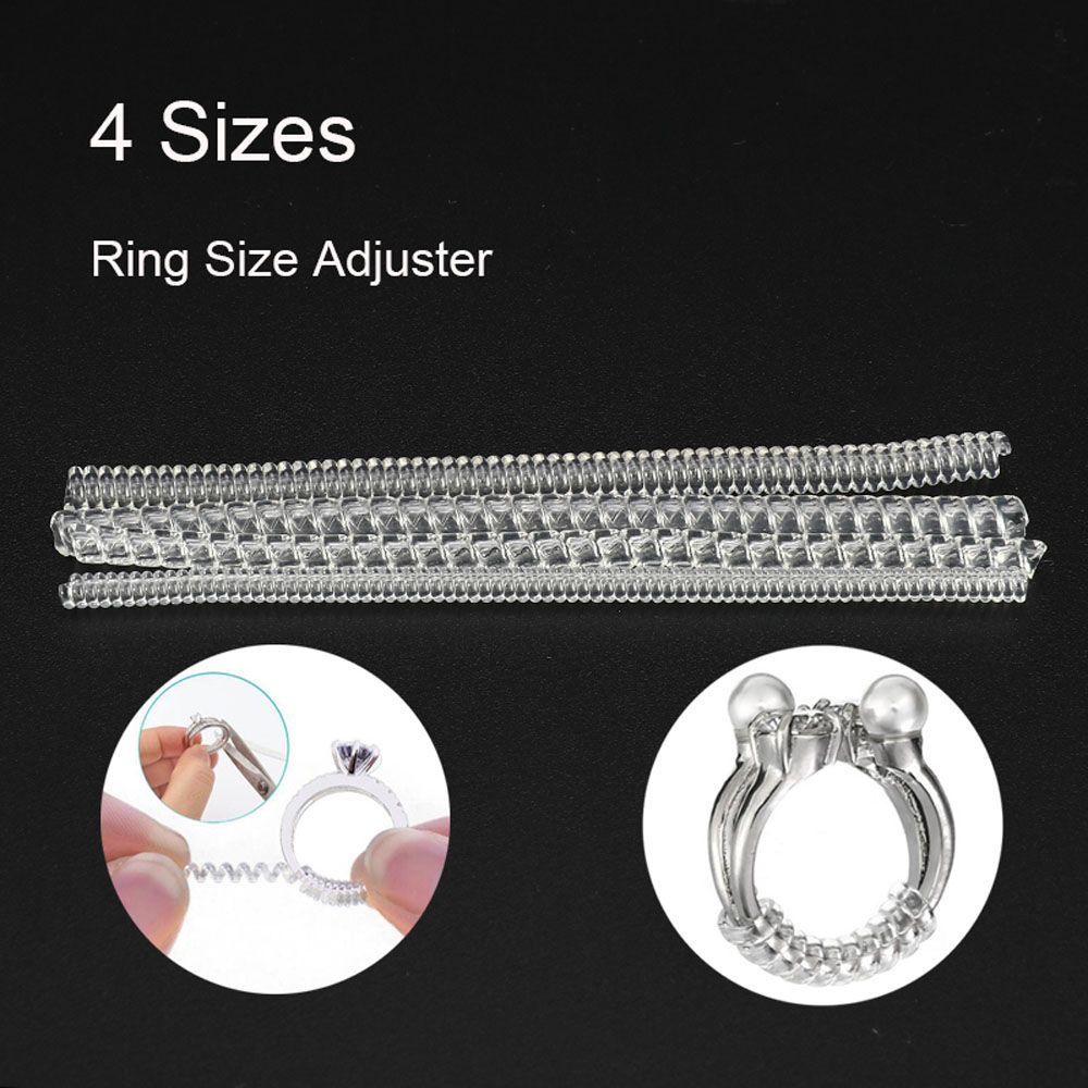 Needway  4 Sizes/set Ring Adjuster Clear Jewelry Tools Ring Sizer Ring Size Not Included Rings Resizing Fitter Guard Insert Acccessories Tighteners/Multicolor