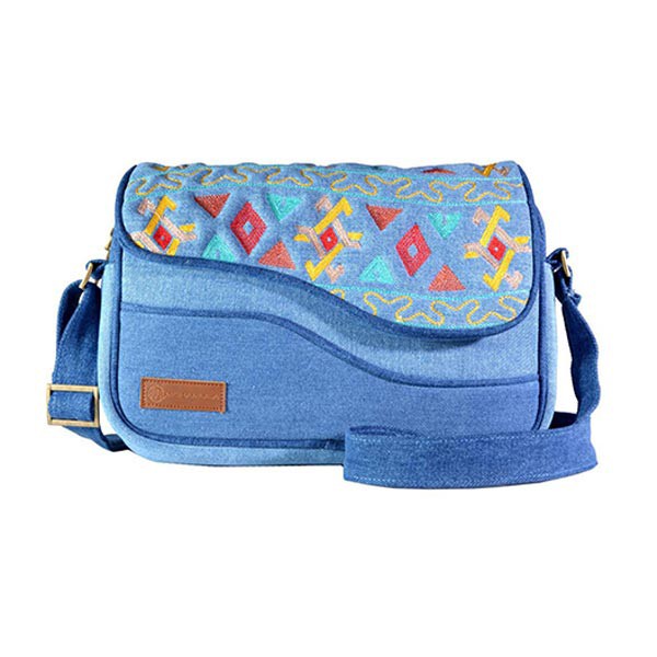 Tas Selempang Jeans Kulit Mokamula FALEEN BAG ESSENCE untuk Wanita