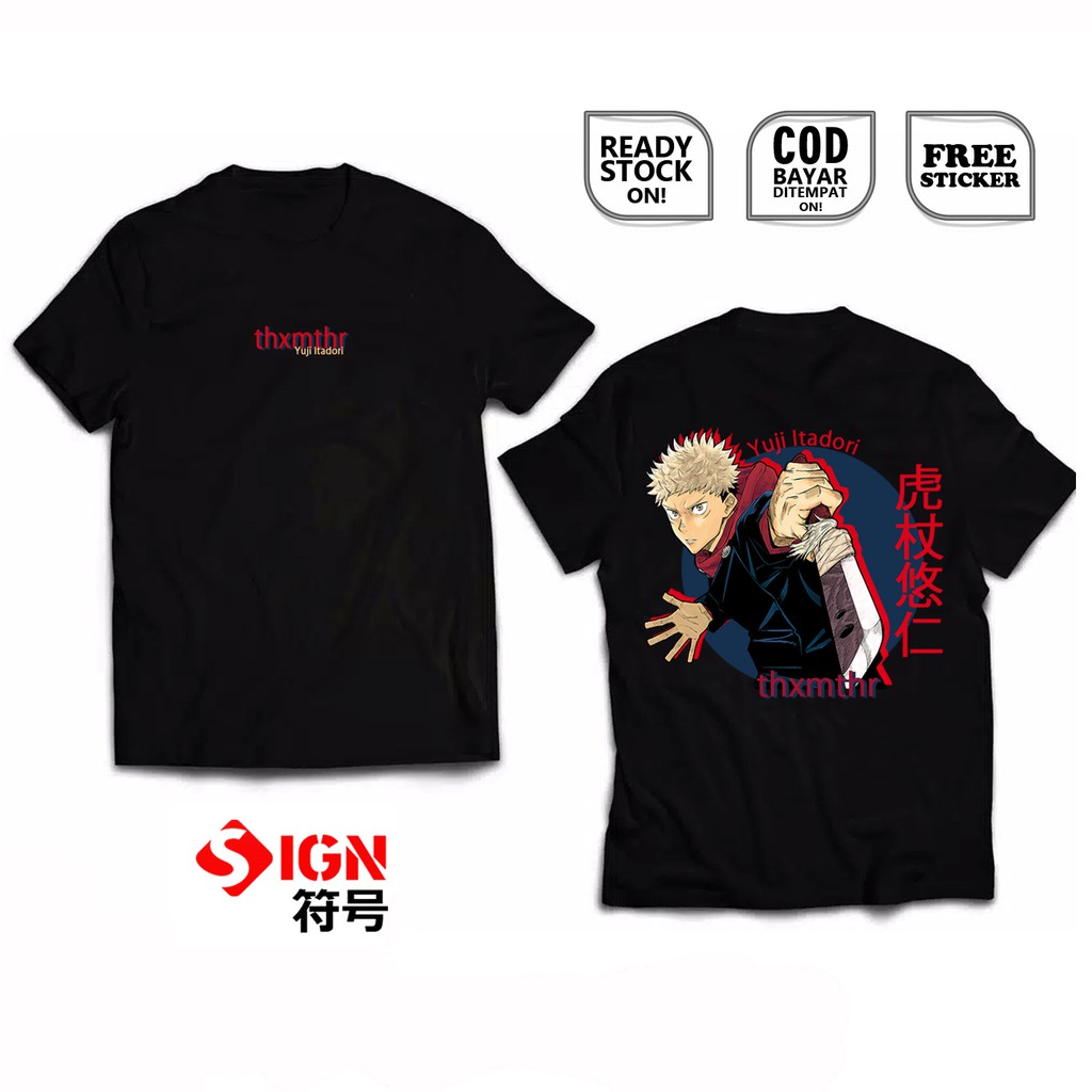 KAOS YUJI ITADORI JUJUTSU KAISEN GOJOU SATORU KENTO MEGUMI BAJU JEPANG COSPLAY JEJEPANGAN TOJI SIGN