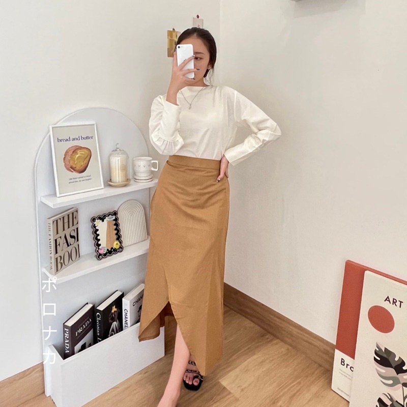 PORONAKA - RORI Asymmetrical Linen Skirt