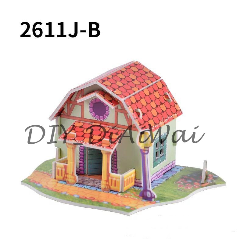 Puzzle 3D DIY bahan foam &amp; paper LITTLE VILLA mainan puzzle edukasi anak (kado,pajangan,dekorasi)