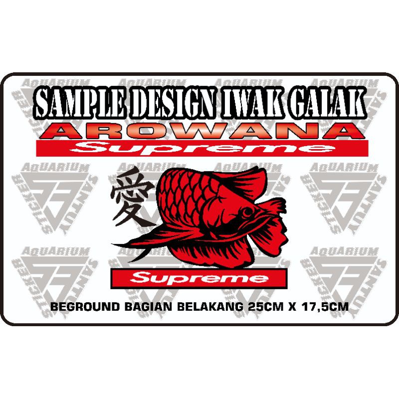 Stiker beground arwana arowana/sticker beground arowana arwana SUPREME,sticker arowana,arwana