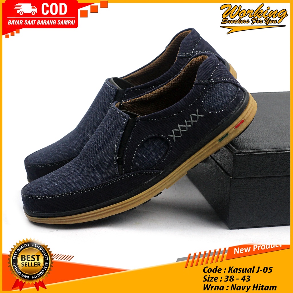 Sepatu Kasual Working J-05 Sepatu Slop Pria Kerja