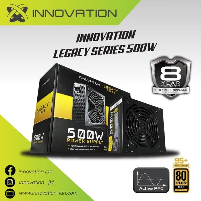 PSU Innovation 500W 80+ Gold (Garansi 8th Ganti baru)