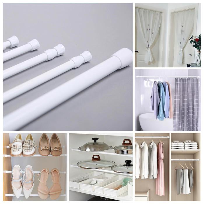 Tiang Panjang Pendek Serbaguna Tirai Korden Lemari Dapur dll 30-50cm Kualitas Terjamin