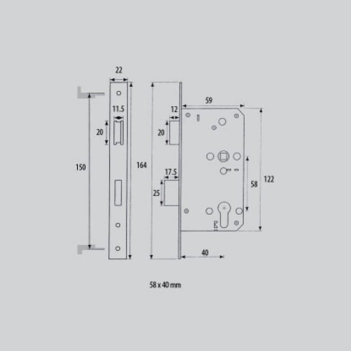Gagang Pintu Set / Handle Pintu Set Medium + Body dan Cylinder 83090CP