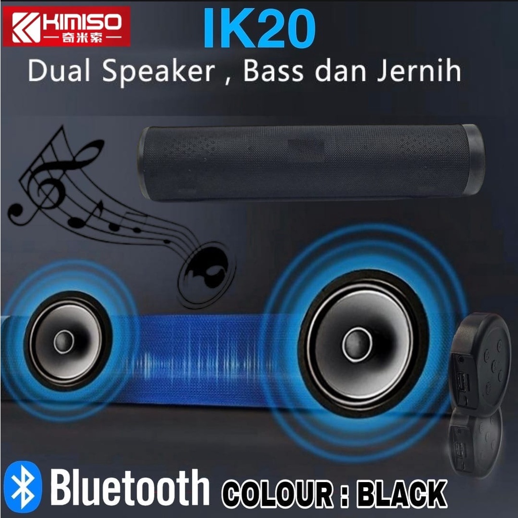 Speaker Bluetooth Kimiso IK20 SOUNDBAR Portable Wireless Bass Stereo