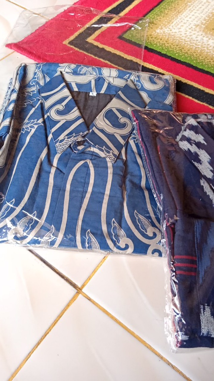 Kamandanu Blue Kemeja Batik Pria Full Furing Bahan Katun Primisima