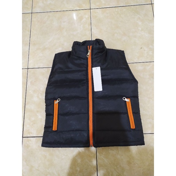 jaket rompi anak parasut kerah kombinasi Hitam /Navy