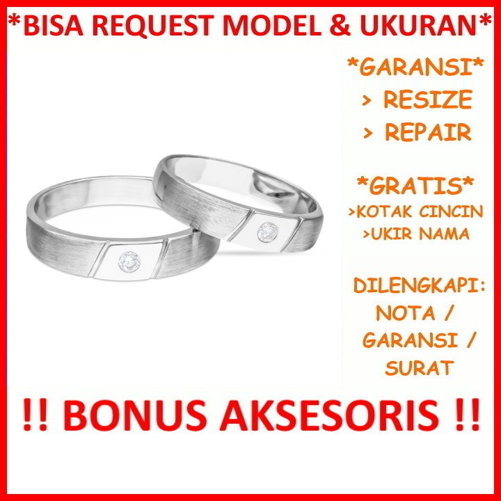 Gratis Ukir Nama Garansi Silver Asli Bisa Pesan Model Cincin Kawin Couple Perak Tunangan Nikah Id535