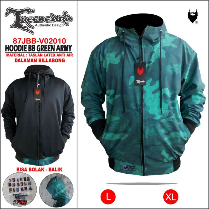 JAKET BOLAK BALIK HOODIE TASLAN OUTDOR ORIGINAL TREEBEARD
