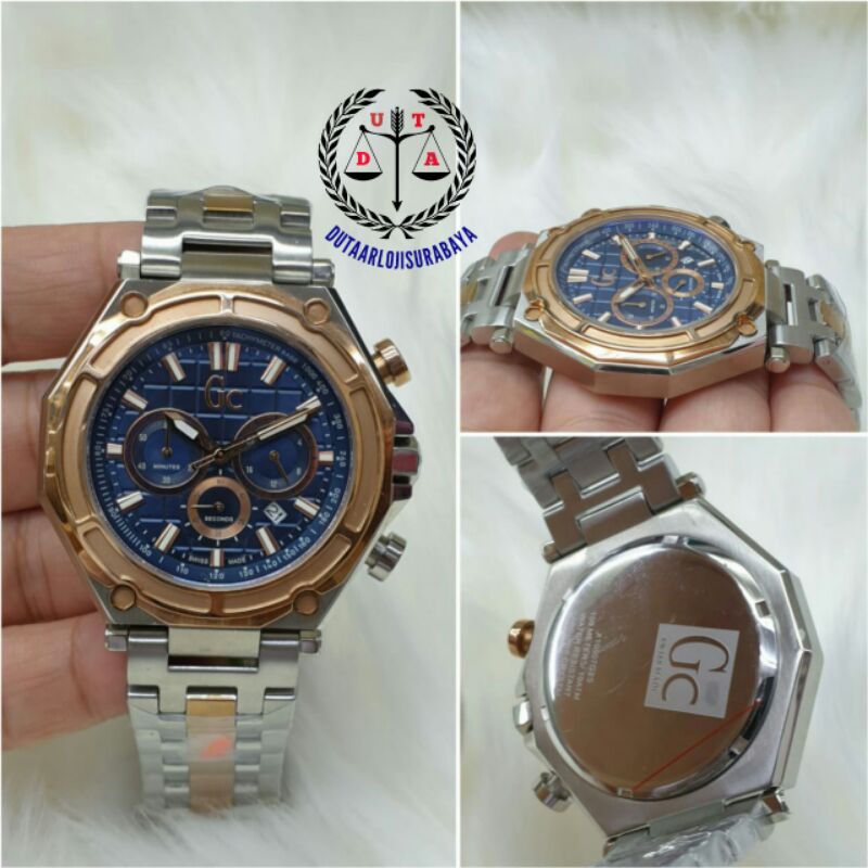 jam tangan pria gc batre crono all stainless kualitas original