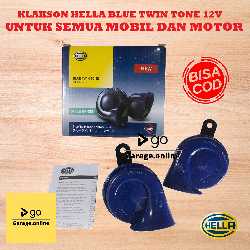 Klakson Keong Hella Blue Twin Tone Biru 12V Untuk semua Mobil dan Motor Original