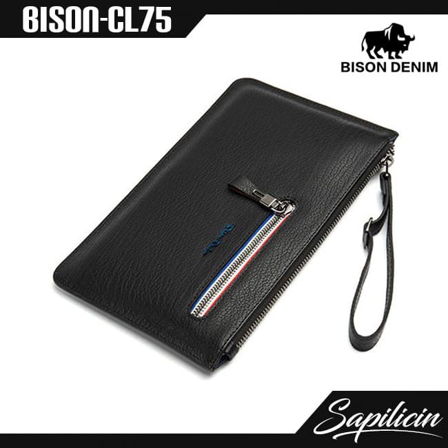 Clutch Kulit Sapi Asli Unisex Bison Denim Trend Hand Bag BISON-CL75