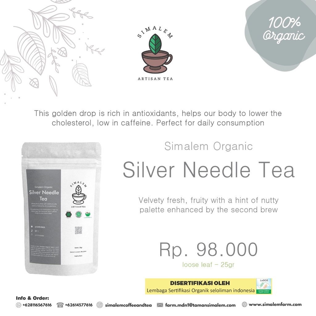 

Teh Organik Silver Needle Premium |White Tea | Teh Putih | Herbal