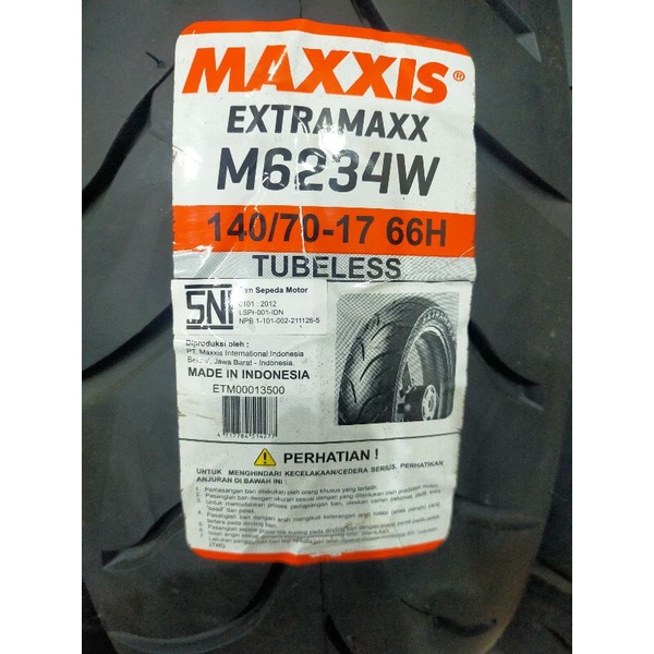 MAXXIS BAN LUAR TYPE EXTRAMAXX M6234W 130 /70-17 R26 130/70-17 extramaxx140/70-17 TUBELESS