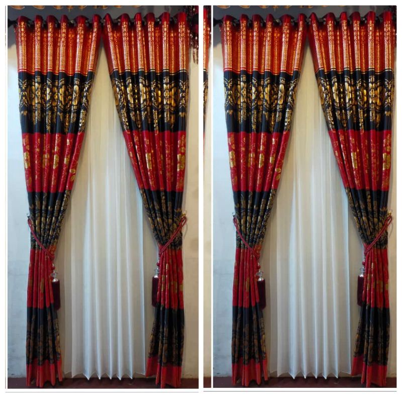 Gorden bludru premium bludru print merah maroon