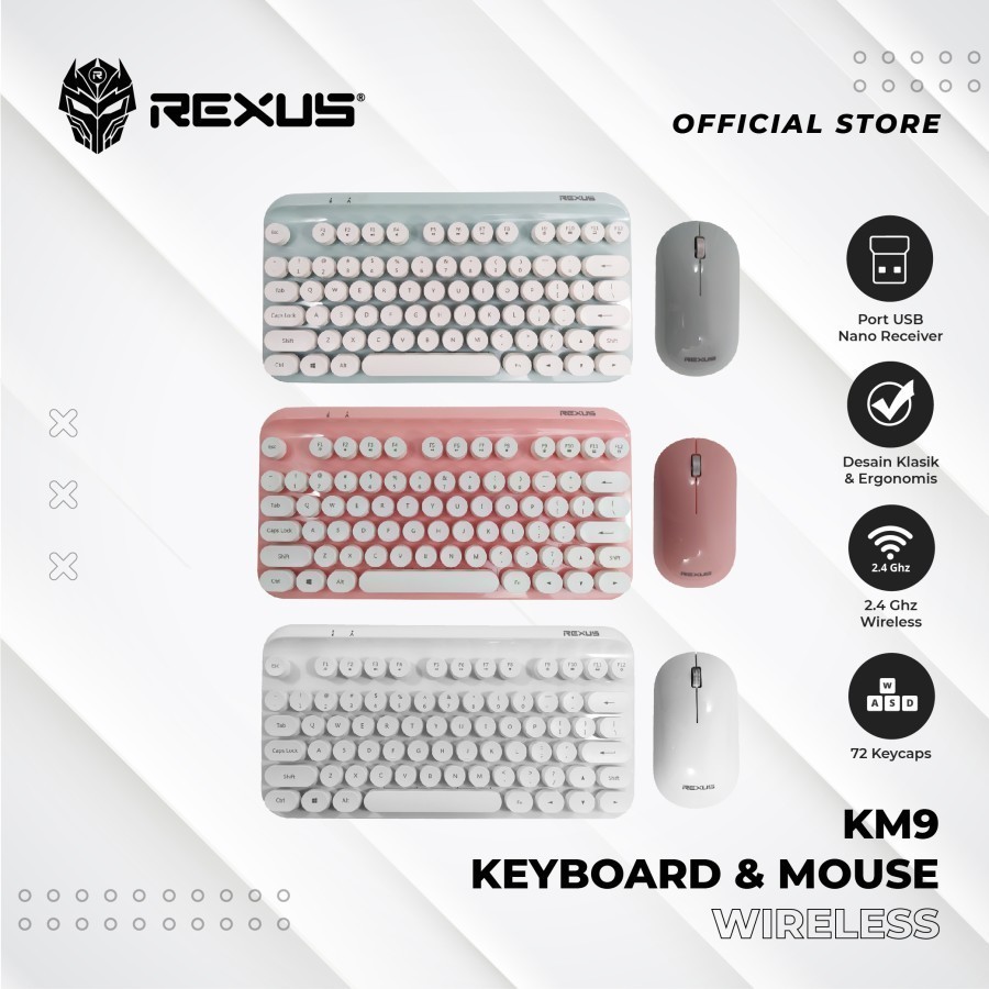 Trend-Rexus Keyboard Mouse Wireless Keyboard Wireless KM9 Combo