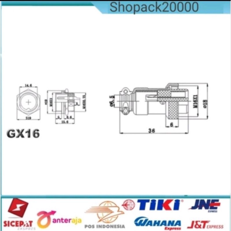 Konektor Conektor CB GX 20 20 Mm Satu Set Male Female-9 PIn