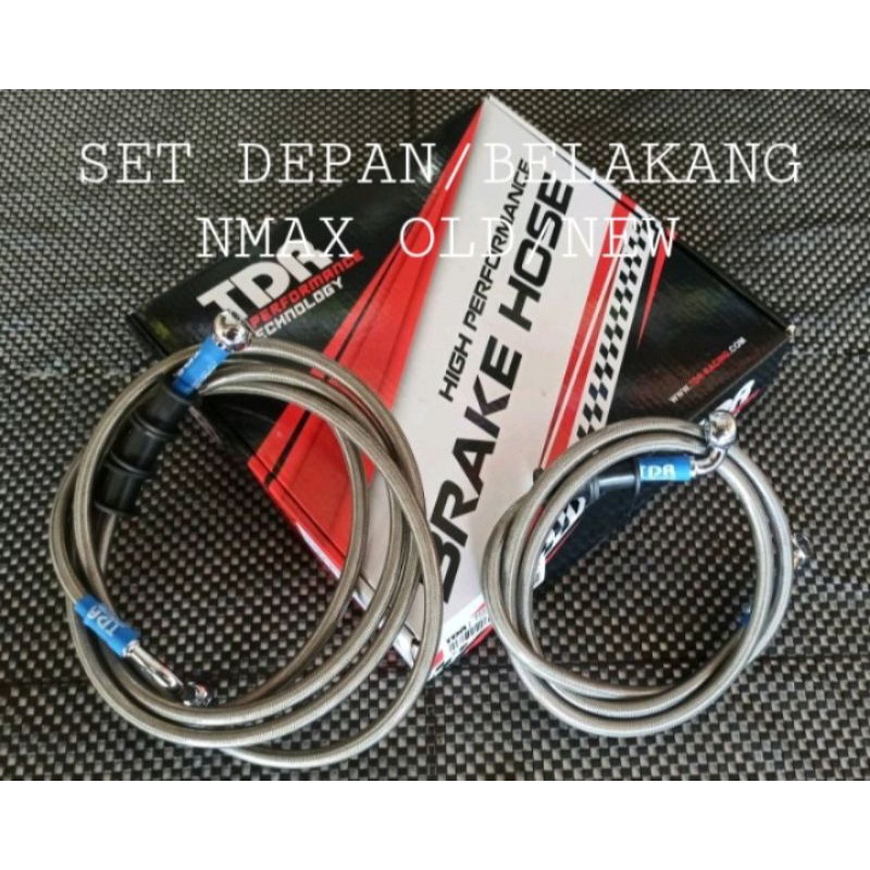 Kabel Selang Rem Nmax Non Abs / Set depan belakang TDR Racing Carbon selver TDR UK 110cm/210cm Pnp Nmax Non ABS