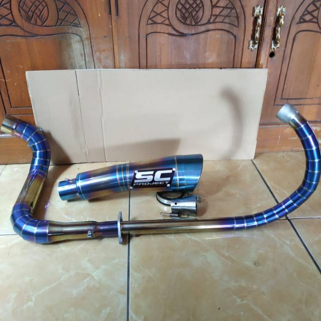 Knalpot racing sc project kidal kobra full bluemoon vixion